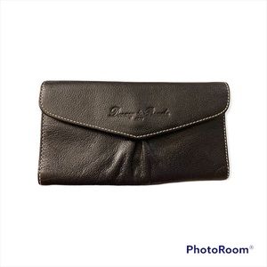 Dooney and Bourke Black Pebbled Leather Large Continental Wallet